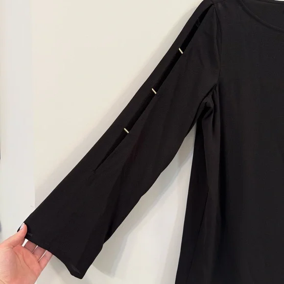 Women’s new MICHAEL Michael Kors Elegant Black open sleeve long sleeve blouse - Picture 2 of 5